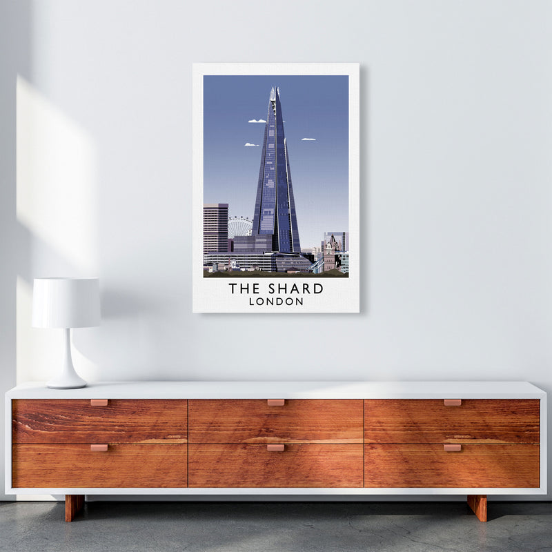 The Shard London Vintage Travel Art Poster by Richard O'Neill, Framed Wall Art Print, Cityscape, Landscape Art Gifts A1 Canvas
