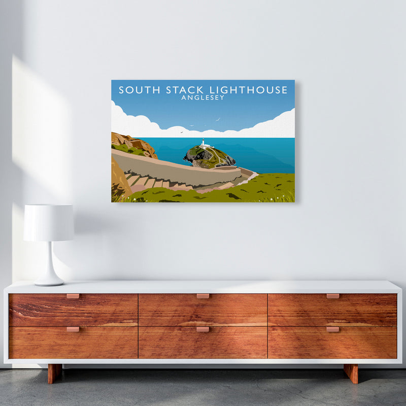 South Stack Lighthouse Anglesey Art Print by Richard O'Neill A1 Canvas
