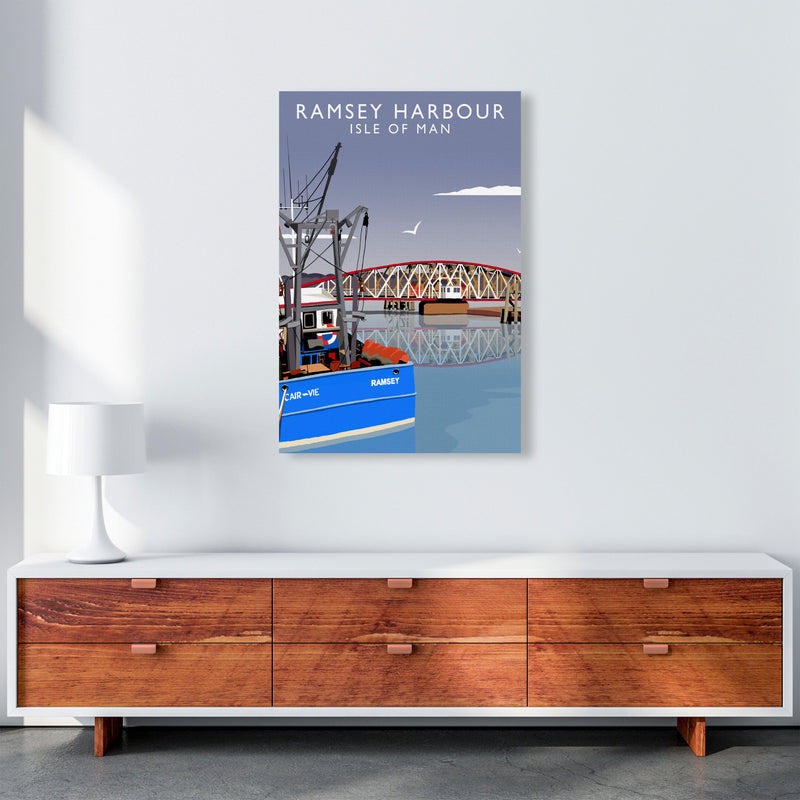 Ramsley Harbour Isle of Man Art Print by Richard O'Neill A1 Canvas