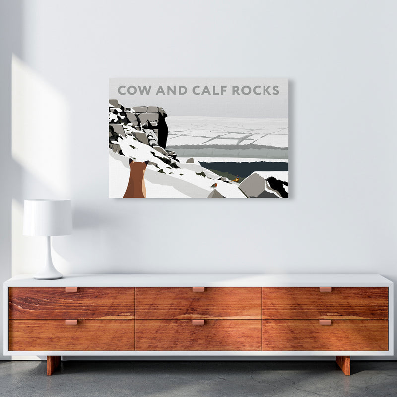 Cow And Calf Rocks In Snow by Richard O'Neill A1 Canvas