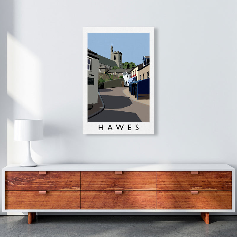Hawes Travel Art Print by Richard O'Neill, Framed Wall Art A1 Canvas