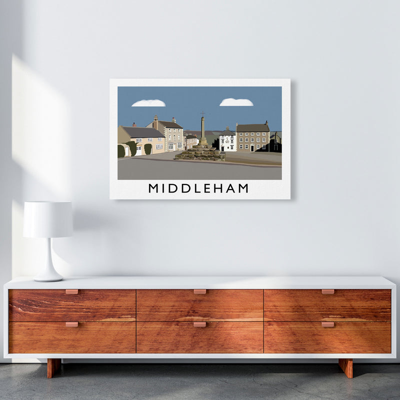 Middleham Travel Art Print by Richard O'Neill, Framed Wall Art A1 Canvas