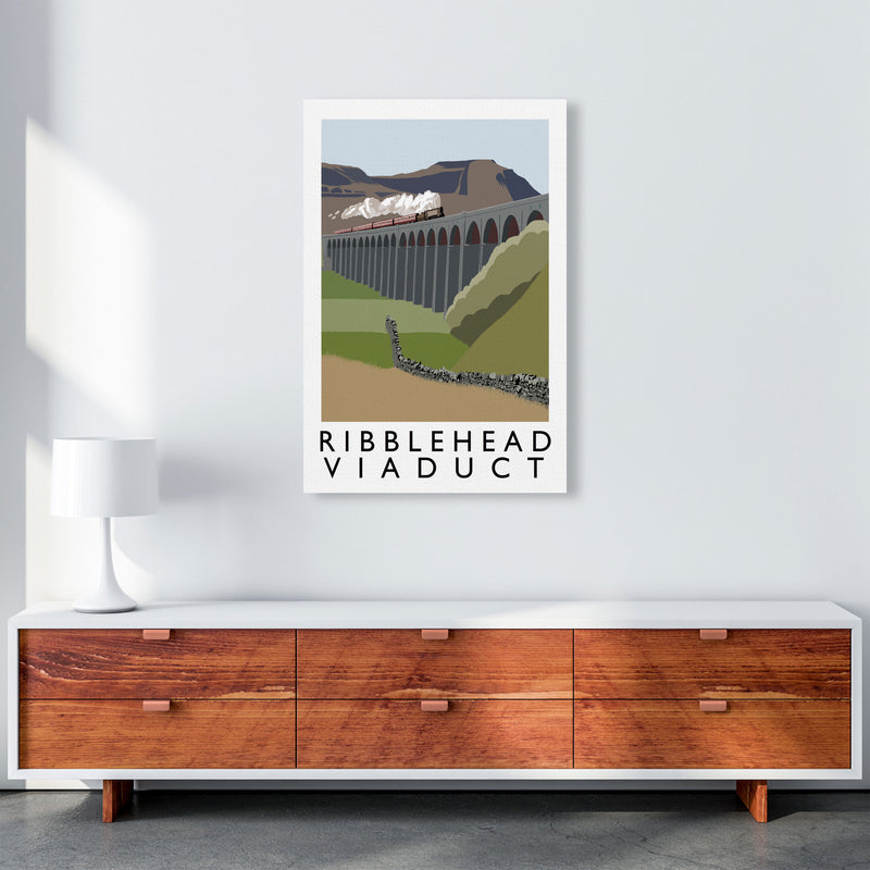 Ribblehead Viaduct Travel Art Print by Richard O'Neill, Framed Wall Art A1 Canvas