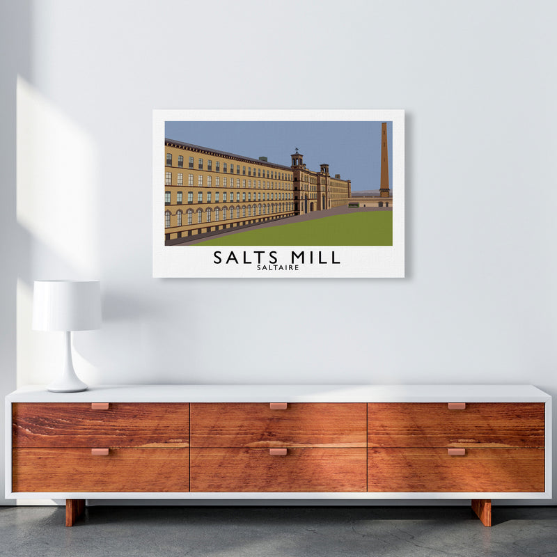 Salts Mill Travel Art Print by Richard O'Neill, Framed Wall Art A1 Canvas