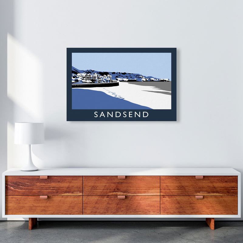 Sandsend Travel Art Print by Richard O'Neill, Framed Wall Art A1 Canvas