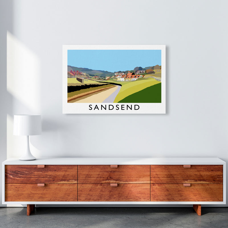 Sandsend Travel Art Print by Richard O'Neill, Framed Wall Art A1 Canvas