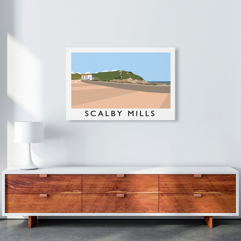 Scalby Mills Travel Art Print by Richard O'Neill, Framed Wall Art A1 Canvas