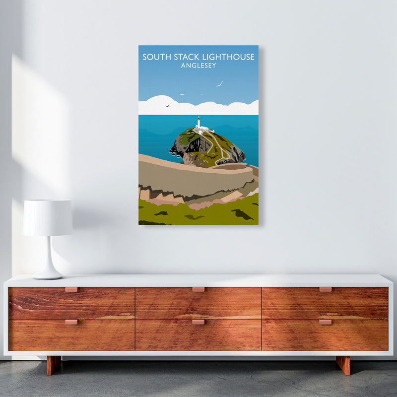 South Stack Lighthouse Anglesey Travel Art Print by Richard O'Neill A1 Canvas