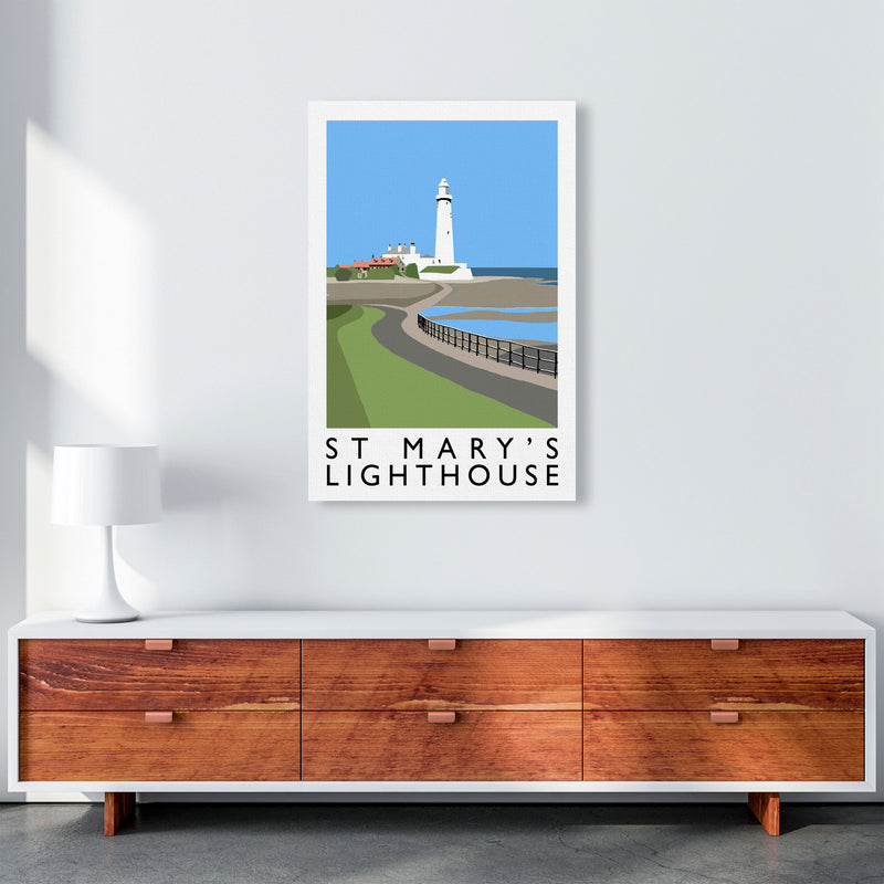 St Mary's Lighthouse Travel Art Print by Richard O'Neill A1 Canvas