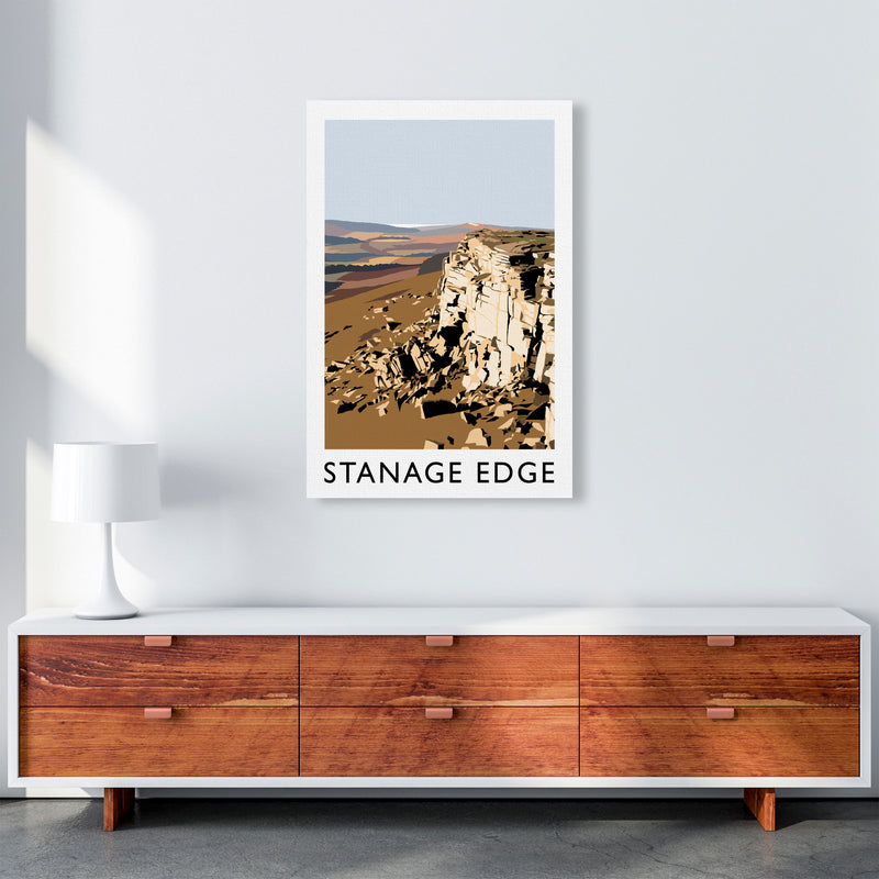 Stanage Edge Travel Art Print by Richard O'Neill, Framed Wall Art A1 Canvas
