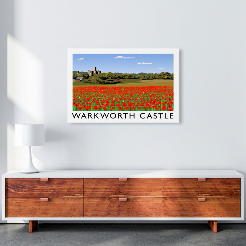 Warkworth Castle Travel Art Print by Richard O'Neill, Framed Wall Art A1 Canvas