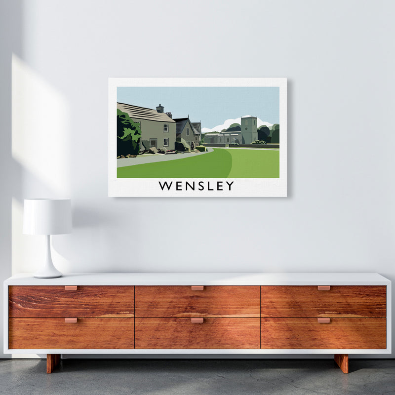 Wensley Travel Art Print by Richard O'Neill, Framed Wall Art A1 Canvas