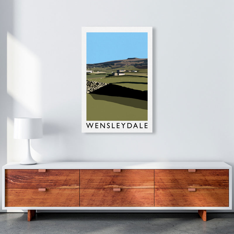 Wensleydale Travel Art Print by Richard O'Neill, Framed Wall Art A1 Canvas