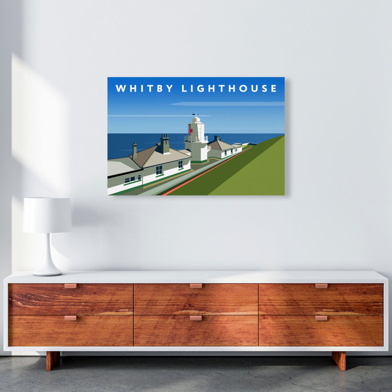 Whitby Lighthouse Digital Art Print by Richard O'Neill, Framed Wall Art A1 Canvas