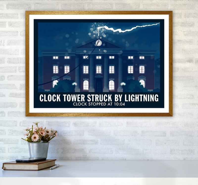 Clock Tower Struck By Lightning Art Print by Richard O'Neill A1 Print Only