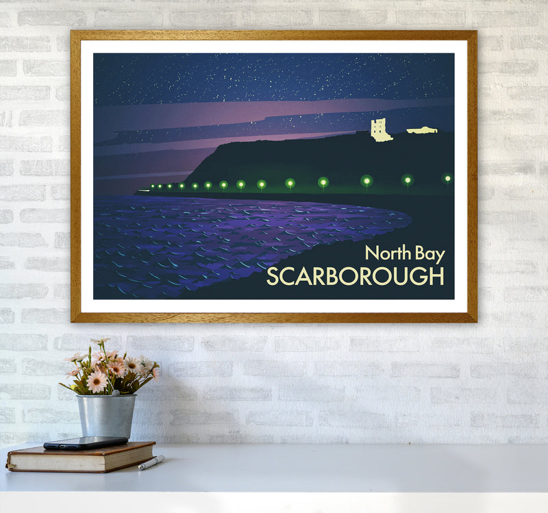 North Bay Scarborough (Night) Art Print by Richard O'Neill A1 Print Only
