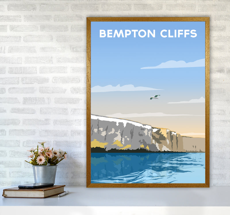 Bempton Cliffs portrait Travel Art Print by Richard O'Neill A1 Print Only