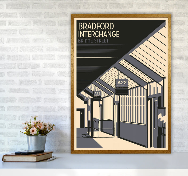 Bradford Interchange, Bridge Street portrait Travel Art Print by Richard O'Neill A1 Print Only