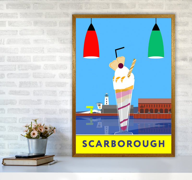 Icecream at Scarborough Travel Art Print by Richard O'Neill A1 Print Only