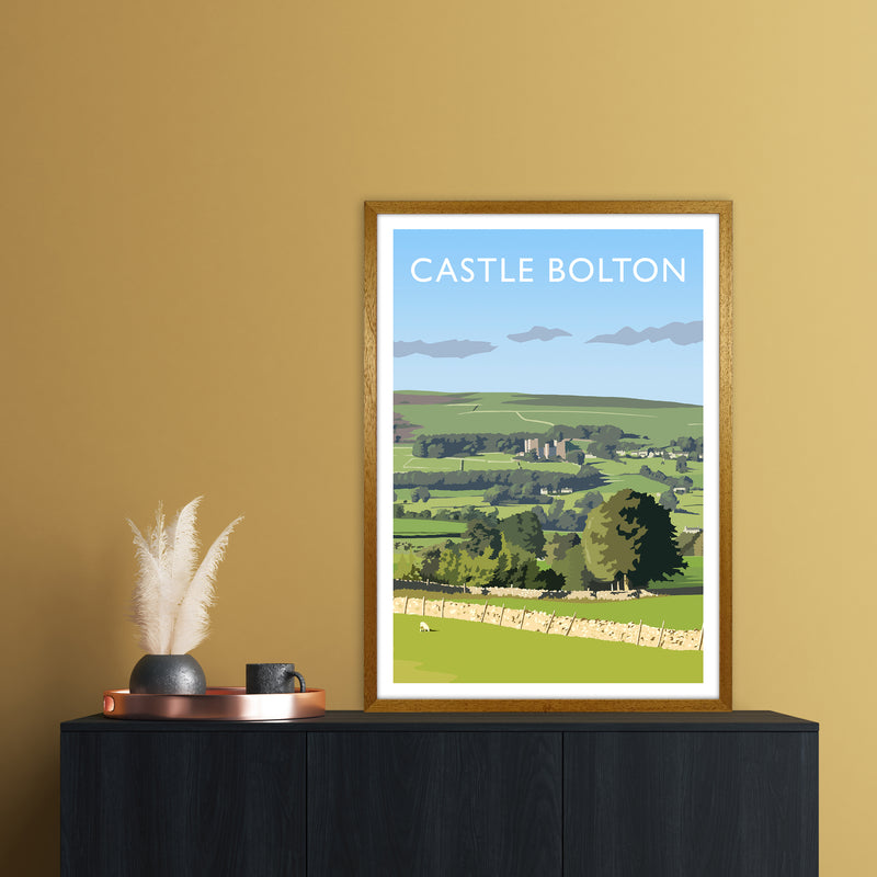 Castle Bolton Portrait Travel Art Print by Richard O'Neill A1 Print Only
