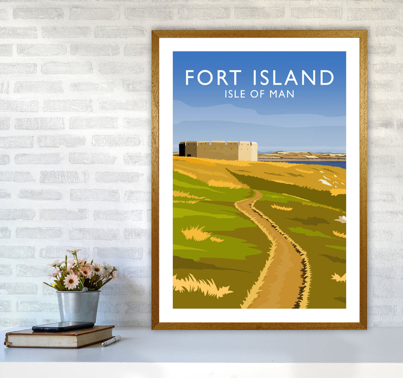 Fort Island portrait Travel Art Print by Richard O'Neill A1 Print Only