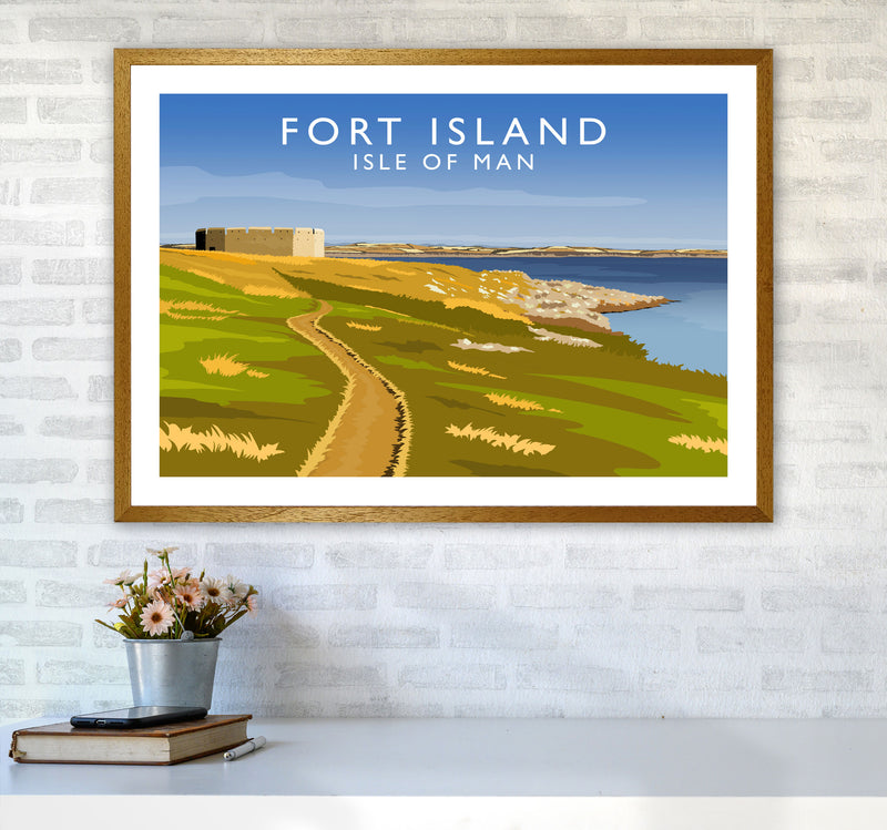 Fort Island Travel Art Print by Richard O'Neill A1 Print Only