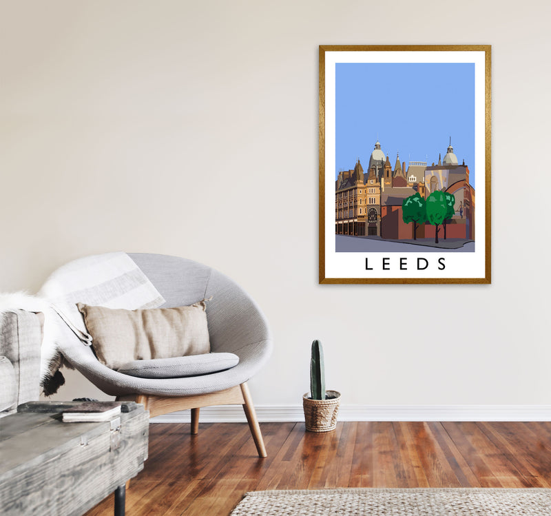 Leeds by Richard O'Neill Yorkshire Art Print, Vintage Travel Poster A1 Print Only