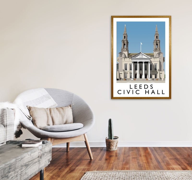 Leeds Civic Hall by Richard O'Neill Yorkshire Art Print, Vintage Travel Poster A1 Print Only