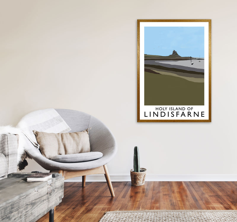 Holy Island of Lindisfarne Framed Digital Art Print by Richard O'Neill A1 Print Only