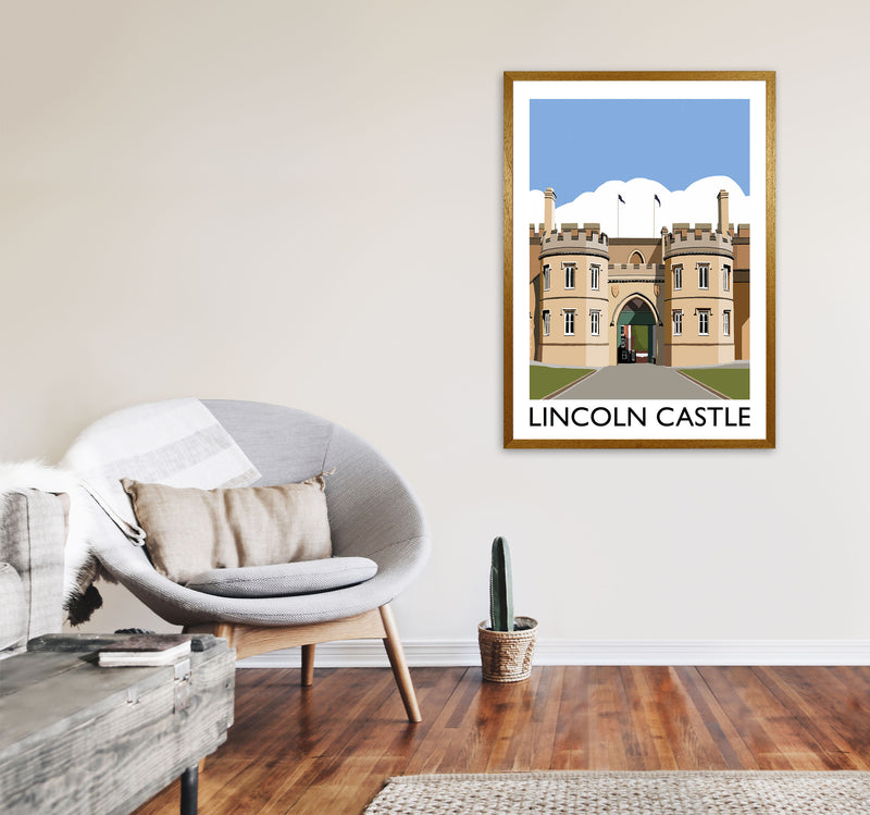 Lincoln Castle Framed Digital Art Print by Richard O'Neill A1 Print Only