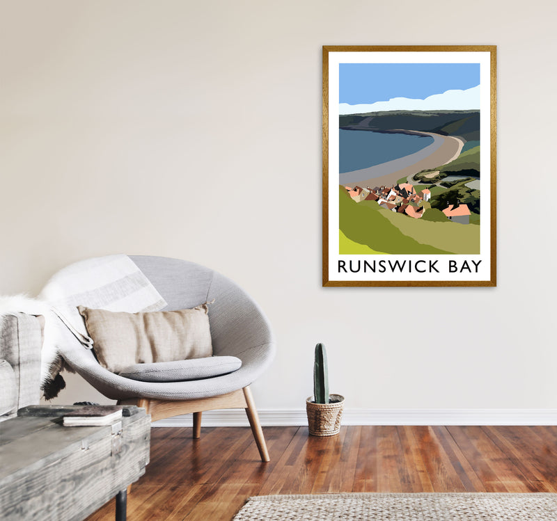 Runswick Bay Art Print by Richard O'Neill A1 Print Only