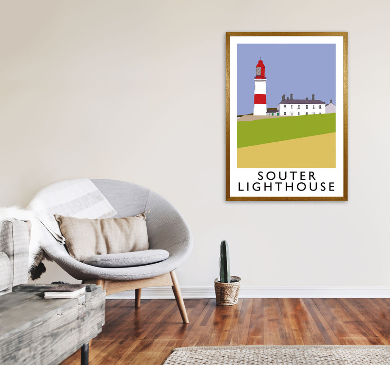 Souter Lighthouse Framed Digital Art Print by Richard O'Neill A1 Print Only