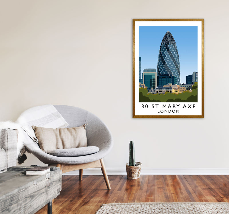 30 St Mary Axe London Travel Art Print by Richard O'Neill A1 Print Only