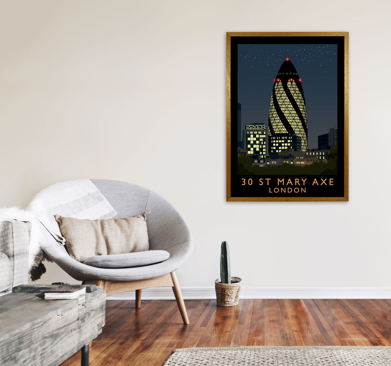 30 St Mary Axe London Travel Art Print by Richard O'Neill A1 Print Only