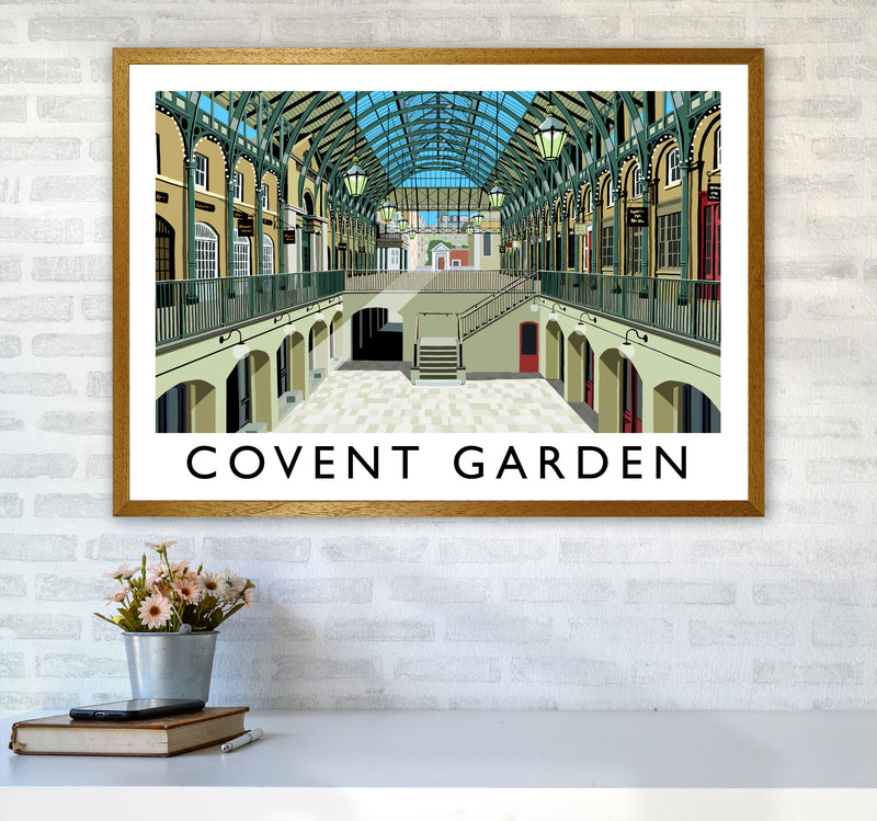 Covent Garden London Vintage Travel Art Poster by Richard O'Neill, Framed Wall Art Print, Cityscape, Landscape Art Gifts A1 Print Only