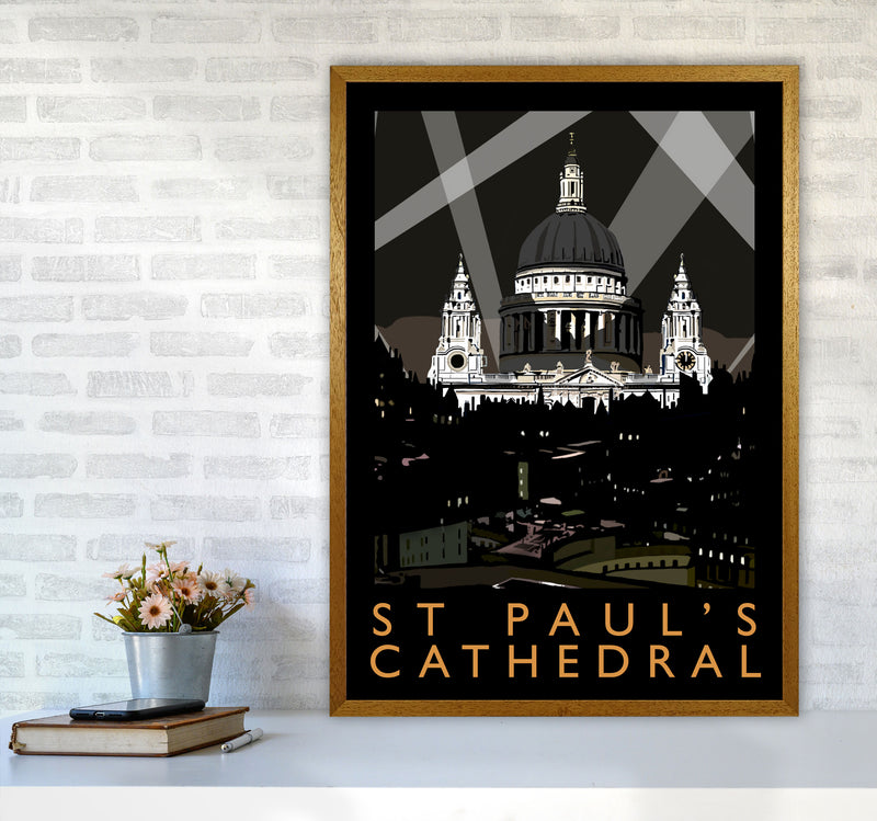 St Paul's Cathedral London Framed Digital Art Print by Richard O'Neill, Wooden Framed Wall Art A1 Print Only