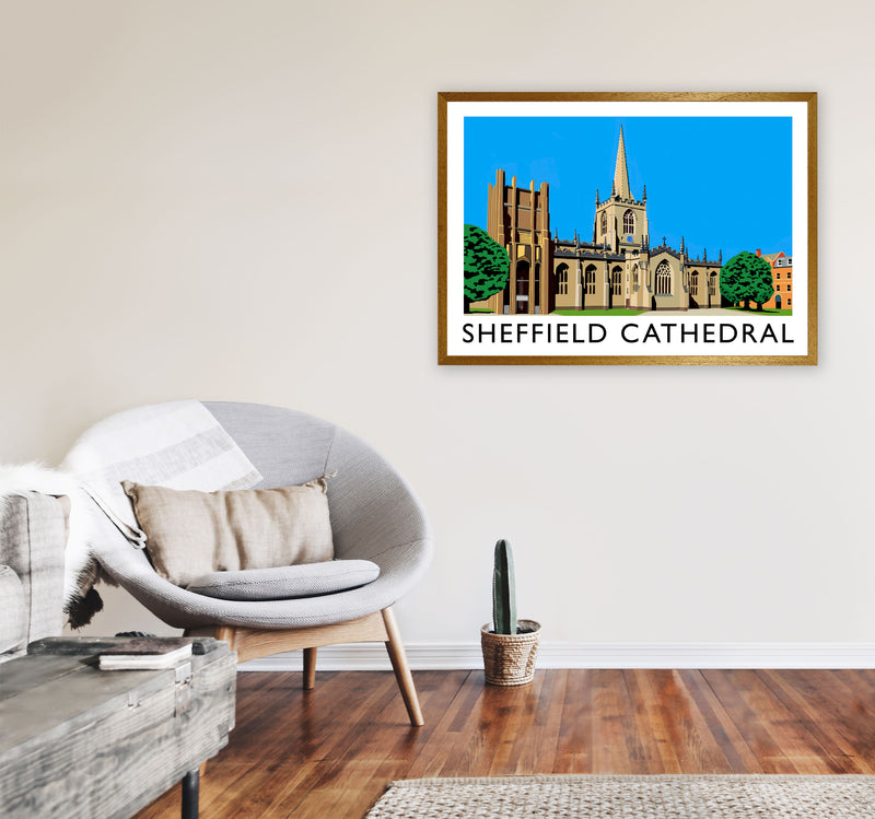 Sheffield Cathedral by Richard O'Neill Yorkshire Art Print, Travel Poster A1 Print Only