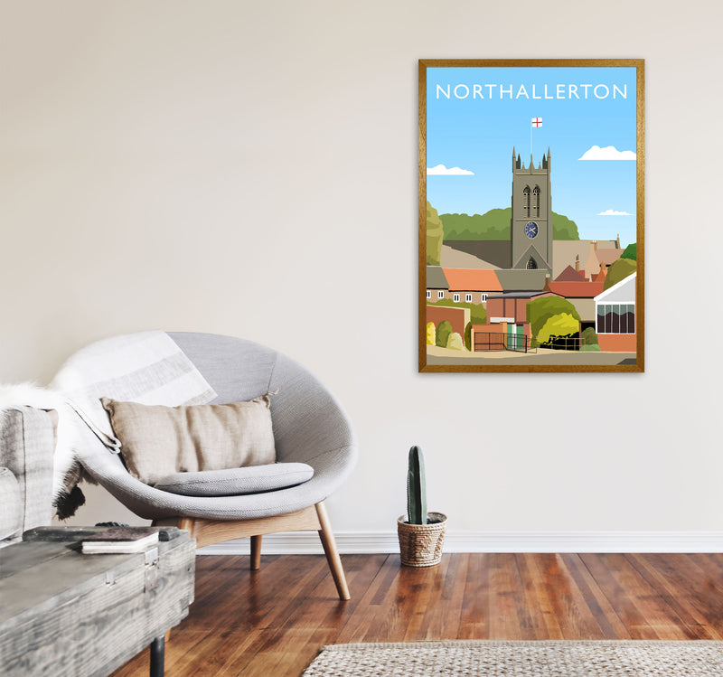 Northallerton (Portrait) by Richard O'Neill Yorkshire Art Print, Travel Poster A1 Print Only