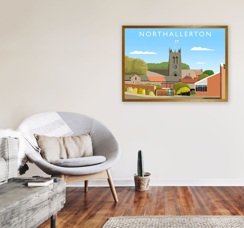 Northallerton (Landscape) by Richard O'Neill Yorkshire Art Print, Travel Poster A1 Print Only