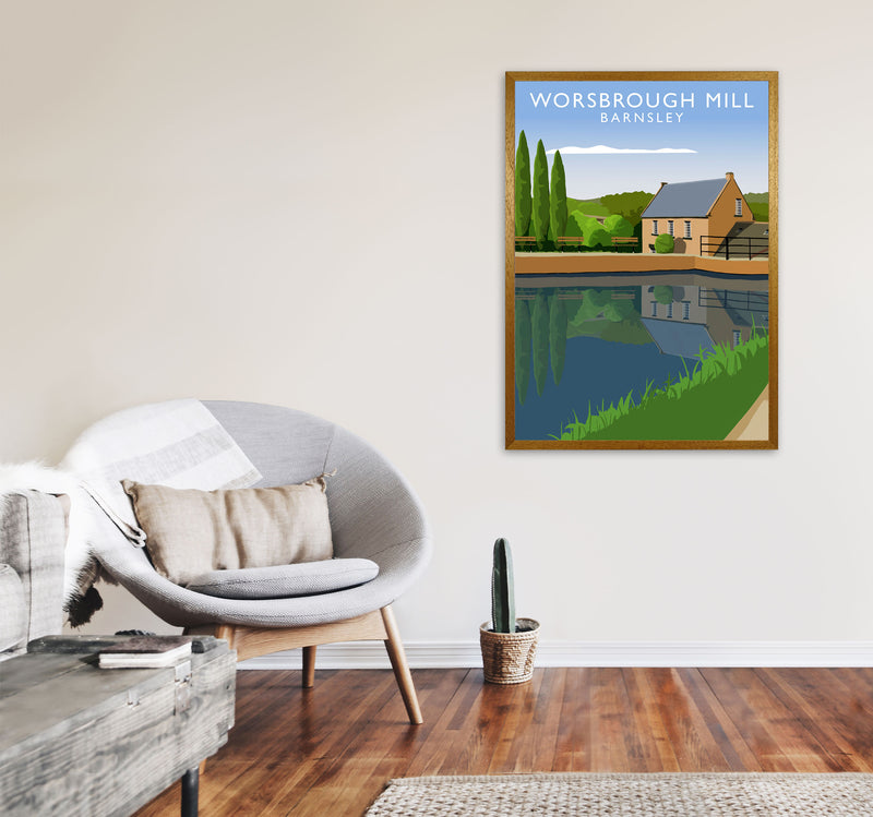 Worsbrough Mill (Portrait) by Richard O'Neill Yorkshire Art Print A1 Print Only