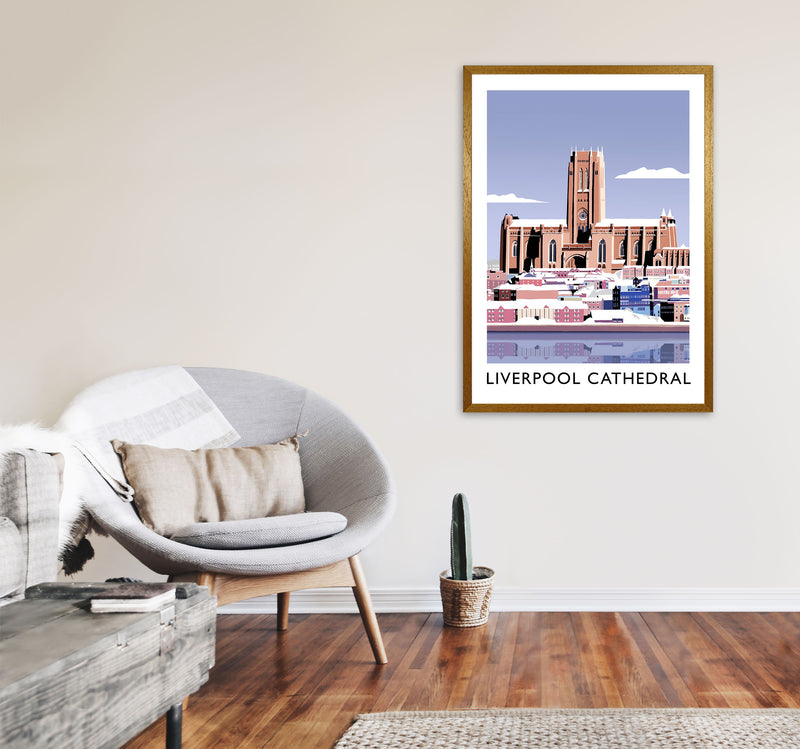 Liverpool Cathedral In Snow Portrait by Richard O'Neill A1 Print Only