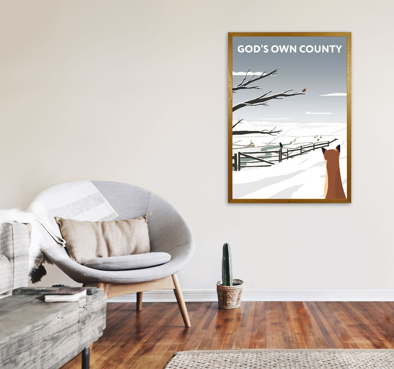 Gods Own County Snow Portrait by Richard O'Neill A1 Print Only