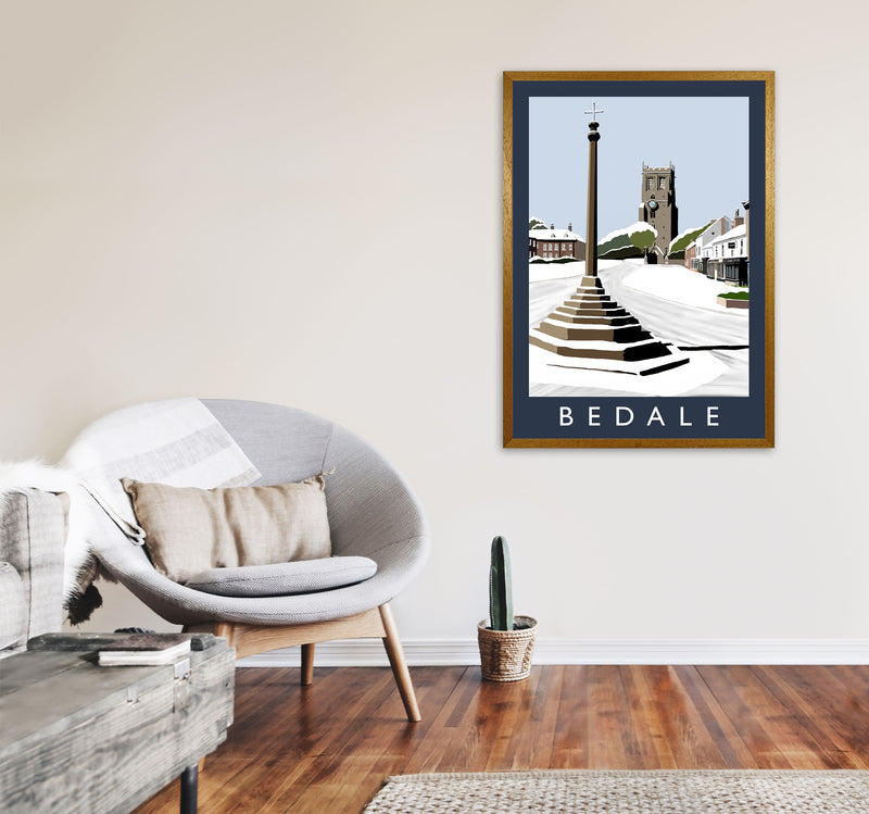 Bedale In Snow Portrait by Richard O'Neill A1 Print Only
