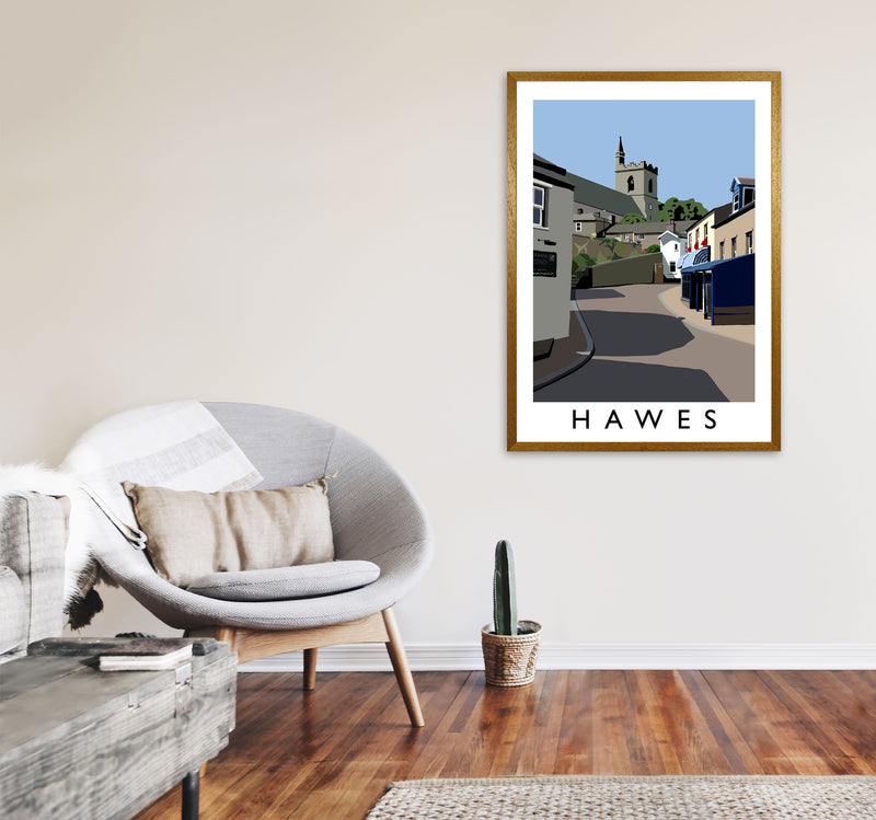 Hawes Travel Art Print by Richard O'Neill, Framed Wall Art A1 Print Only