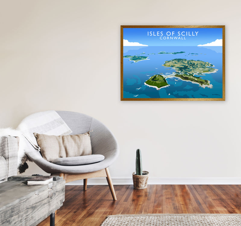 Isles of Scilly Cornwall Framed Digital Art Print by Richard O'Neill A1 Print Only