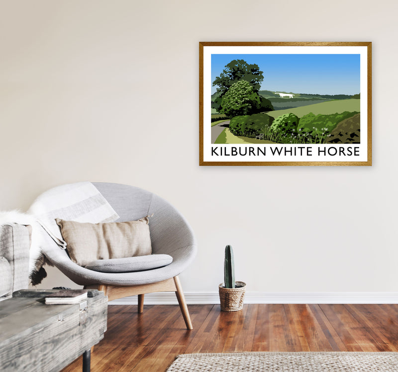 Kilburn White Horse Framed Digital Art Print by Richard O'Neill A1 Print Only
