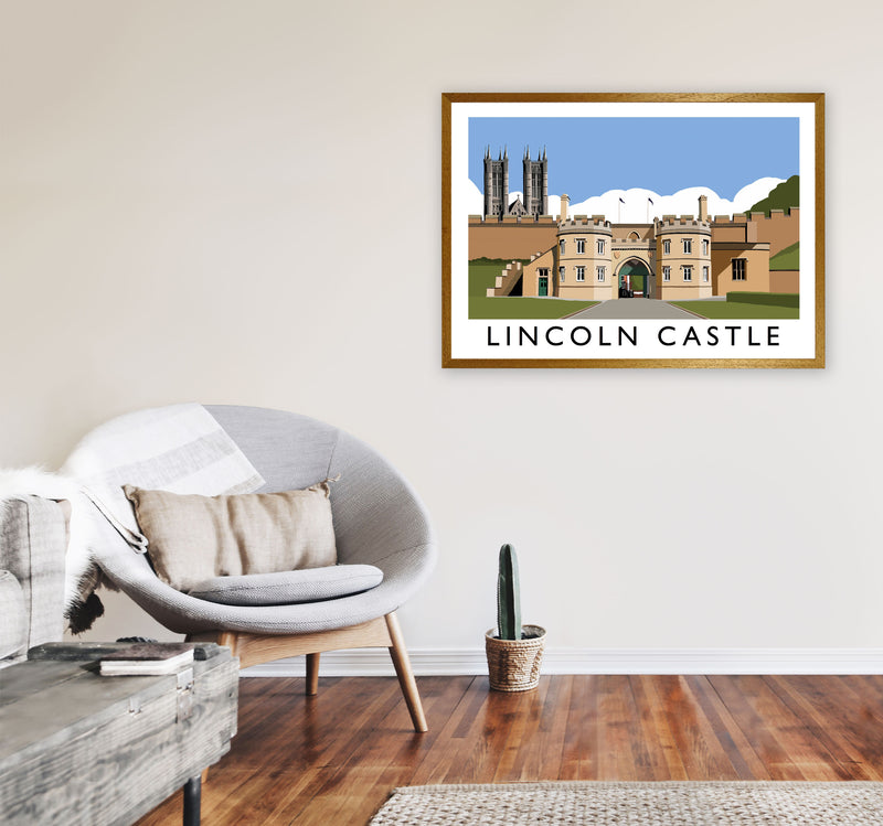 Lincoln Castle Travel Art Print by Richard O'Neill, Framed Wall Art A1 Print Only