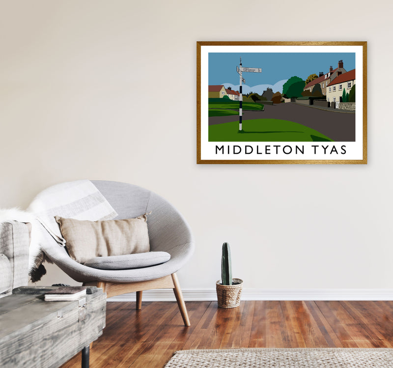 Middleton Tyas Travel Art Print by Richard O'Neill, Framed Wall Art A1 Print Only