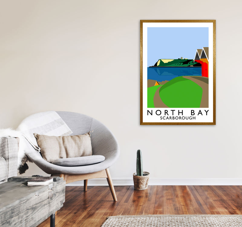 North Bay Scarborough Travel Art Print by Richard O'Neill, Framed Wall Art A1 Print Only