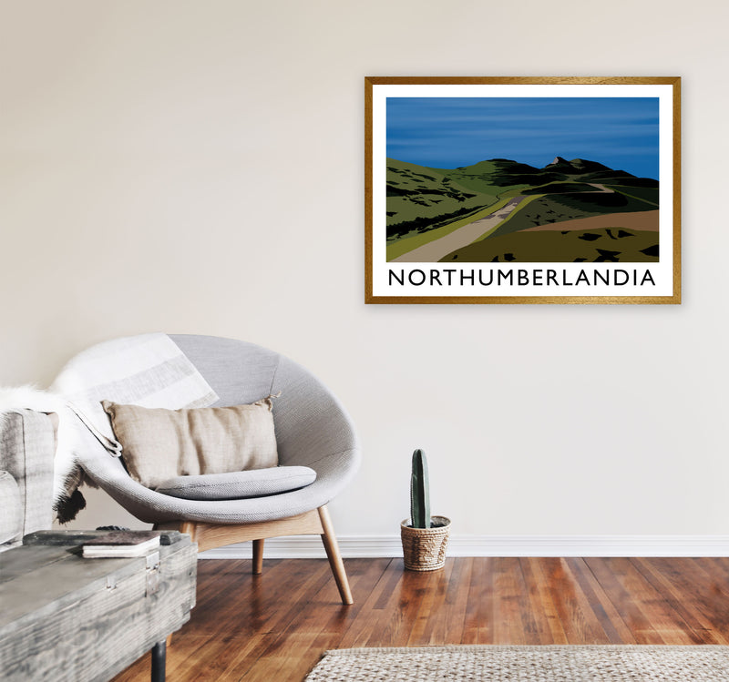Northumberlandia Travel Art Print by Richard O'Neill, Framed Wall Art A1 Print Only